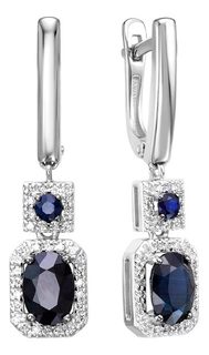 Серьги подвески из белого золота с бриллиантом Империал S1572-222 Imperial