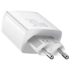 Сетевое зарядное устройство быстрое PD 3.0+QC 3.0 2xUSB+USB Type-C - Белое (CCXJ-E02) Baseus