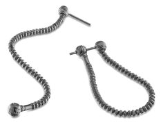 Серьги подвески из серебра с эмалью Sugar SG01003-CHERNYJ-METALLIK