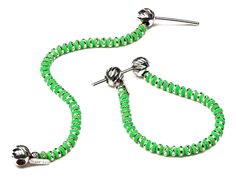 Серьги подвески из серебра с эмалью Sugar SG01003-ZELENYJ