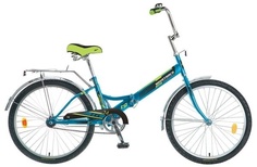 Велосипед NOVATRACK 24" TG-24 classic 1.1 складной, синий, тормоз ножной, багажник, крылья