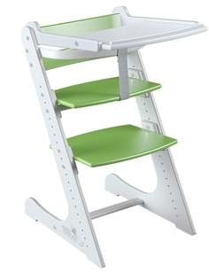 Стульчик для кормления Конек Горбунек Комфорт с жестким ограничителем Бело-зеленый 87783