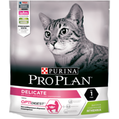 Сухой корм для кошек PRO PLAN Delicate, ягнёнок, 8шт, 400гр