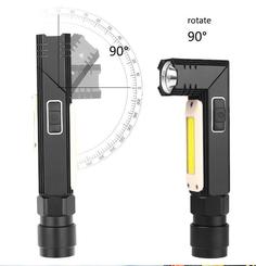Налобный и ручной светодиодный фонарь 2в1, LED+COB с магнитом, с USB, LED фонарь металл No Brand