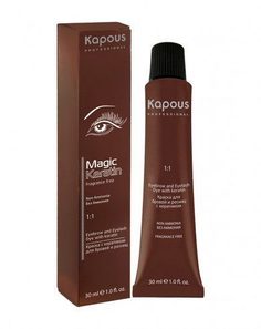 Краска для бровей и ресниц с кератином, коричневый, 30 мл Kapous