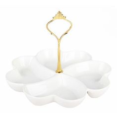 Менажница Коралл Клевер фарфор белая 19 см