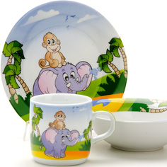 Набор посуды Loraine 3пр Слон с рисунком 3 предмета