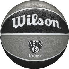 Баскетбольный мяч Wilson NBA team tribute broklyen nets №7 черно-серый