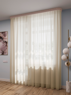 Тюль LEGRAND Вуаль 200*260 с утяжелителем молочный