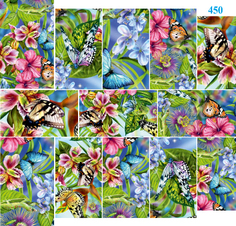 Слайдер-дизайн Dona Jerdona для дизайна ногтей Бабочки на цветах №450