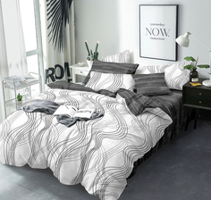 Комплект постельного белья Евро BRAVO Collection наволочка 70*70 4749-1 Графит