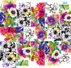 Слайдер-дизайн Dona Jerdona для дизайна ногтей Цветы №464