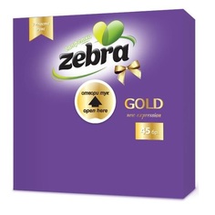 Салфетки бумажные Zebra двухслойные синие 33 х 33 см 45 шт Зебра