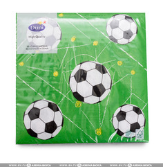 Салфетки бумажные Duni Soccer 3 слоя 33 х 33 см 20 шт