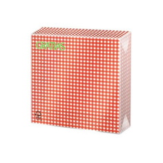 Салфетки RRC бумажные трехслойные красные 33 х 33 см