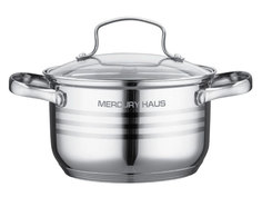 Кастрюля MC-7057 Mercury 8,2л нерж.ст. инд. с крыш. хром-м(х4)