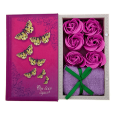 Подарочный набор Сима-ленд С любовью Мыльные лепестки роз + Полотенце 20 х 20 см Sima Land