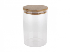 Банка для сыпучих продуктов с крышкой бамбук D-100мм H-150мм 1000 мл "Коралл"