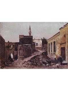 Постер DRABS A3 Куприн Александр Васильевич, Бахчисарай. Уличка с тремя фигурами