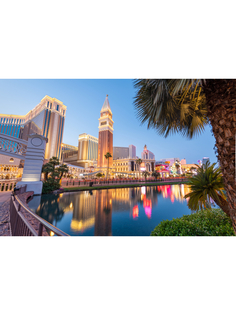 Постер DRABS A2 Городской пейзаж Лас-Вегаса, Невада, США вдоль полосы в сумерках