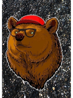 Постер DRABS А3 Медведь в очках