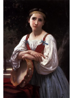 Постер DRABS A2 Бугеро, Адольф Вильям, Gypsy girl with a basque drum