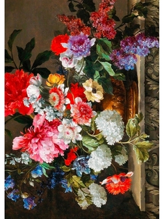 Постер DRABS A3 Николя Баудессон - Натюрморт с розами, тюльпанами, анемонами, сиренью