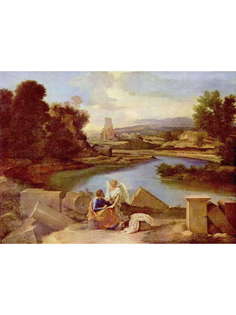 Постер DRABS A2 Никола Пуссен, Пейзаж с евангелистом Матфеем