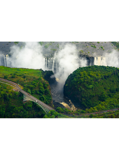 Постер DRABS A3 Водопад Виктория в Зимбабве и Замбии, фото с вертолета