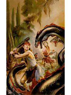 Постер DRABS A2 Джулия Белл , Геракл и Гидра