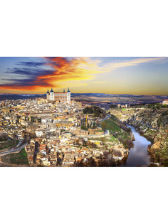 Постер DRABS A2 Красивый закат над городом Толедо, Испания