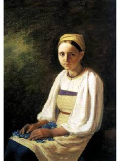 Постер DRABS A3 Венецианов Алексей Гаврилович, Крестьянка с васильками