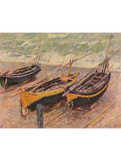 Постер DRABS A3 Моне, Клод Оскар , Лодки в Этрета Три рыбачьих лодки