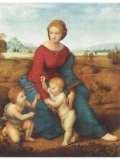 Постер DRABS A2 Рафаэль Санти, Мадонна в зелени. Мария с младенцем и Иоанном Крестителем