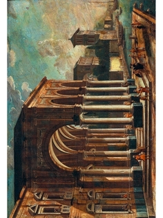 Постер DRABS A3 Римская школа - Каприччио с римскими руинами слева