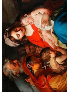 Постер DRABS A3 Римская школа - Святое семейство со Св. Иоанном Крестителем