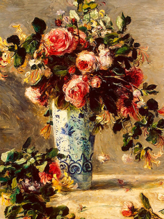 Постер DRABS A3 Пьер Огюст Ренуар - Розы и жасмин в дельфтской вазе