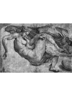Постер DRABS A2 Микеланджело Буонарроти, Leda and the Swan