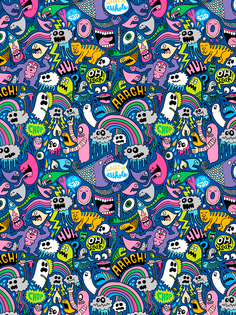 Постер DRABS А3 Стикеры, коты, приведения