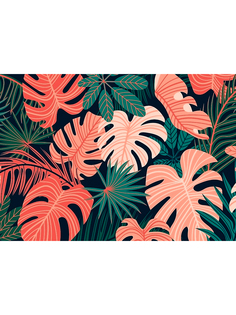 Постер DRABS A3 паттерн тропические листья арт деко