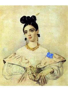 Постер DRABS A2 Брюллов Александр Павлович, Портрет А.Д.Баратынской