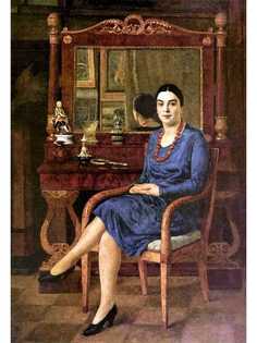 Постер DRABS A2 Машков Илья Иванович, Портрет З.Д.Р. Дама в голубом