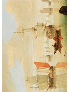 Постер DRABS А2 Виллем ван Дист - Корабли и рыбацкие лодки в тихом море у побережья