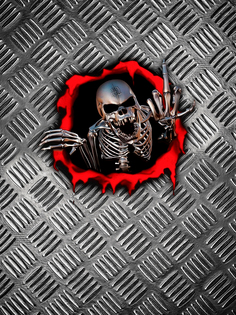 Постер DRABS А3 скелет Metal