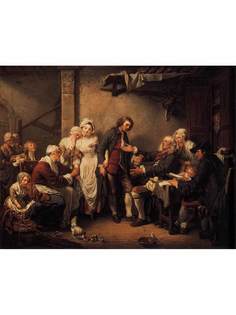Постер DRABS A3 Грез, Жан Батист 1725 - 1805 , Деревенская помолвка