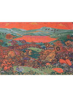 Постер DRABS A2 Рерих Николай Константинович, Сеча при Керженце. Эскиз