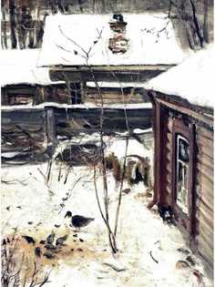 Постер DRABS A3 Саврасов Алексей Кондратьевич, Дворик. Зима