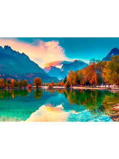 Постер DRABS А2 Горный пейзаж Озеро Ясна Словения Slovenia