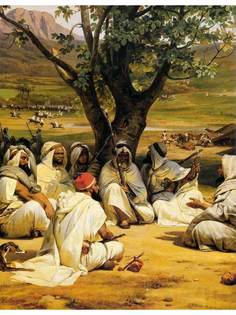 Постер DRABS A3 Верне, Эмиль Жан Орас, Arab Chieftains in Council The Negotiator