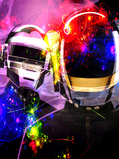 Постер DRABS А2 daft punk цветные огни